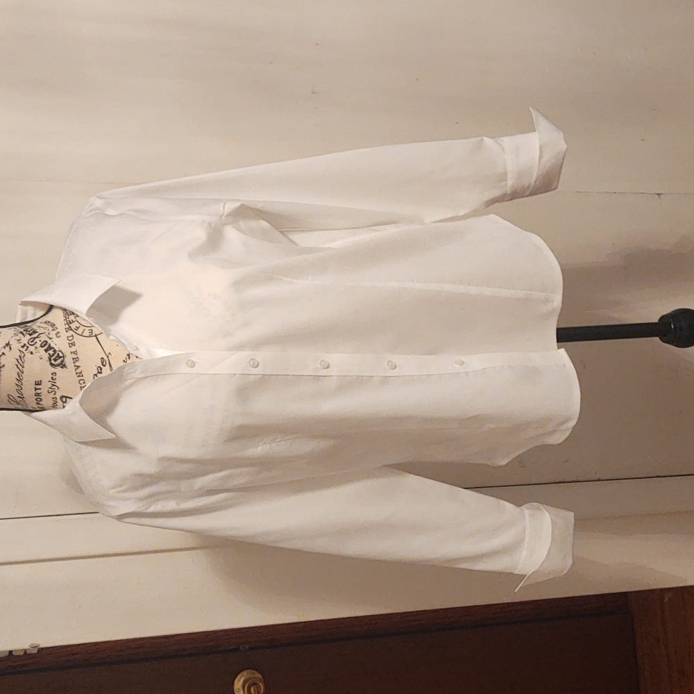 Beautiful Calvin Klein No Iron Fitted White Blouse Size 12P